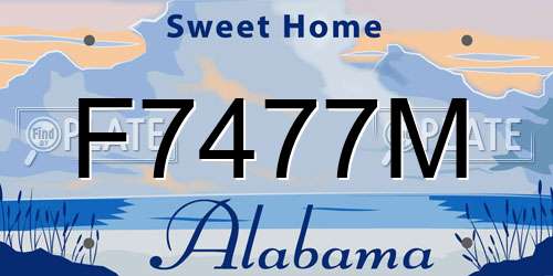 F7477M Alabama License Plate