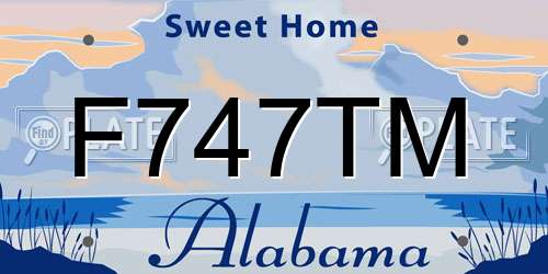 F747TM Alabama License Plate