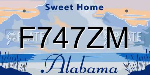 F747ZM Alabama License Plate