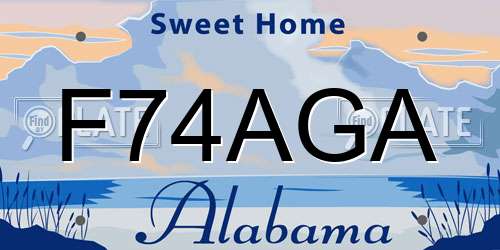 F74AGA Alabama License Plate