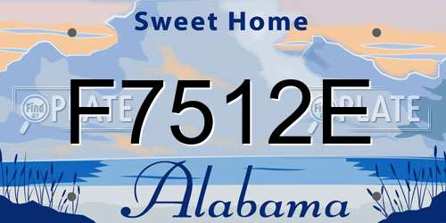 F7512E Alabama License Plate