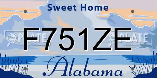 F751ZE Alabama License Plate