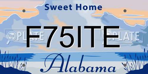 F75ITE Alabama License Plate
