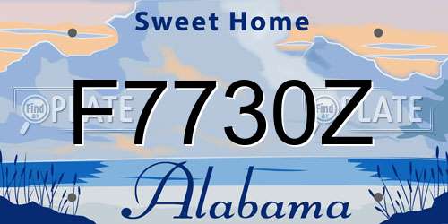 F7730Z Alabama License Plate