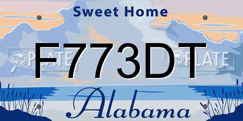 F773DT Alabama License Plate