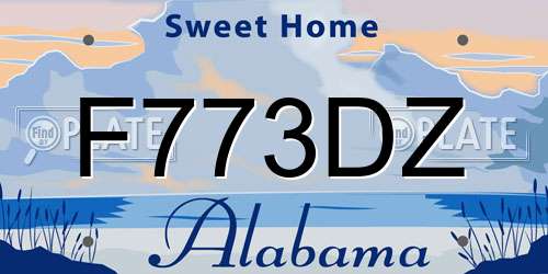 F773DZ Alabama License Plate
