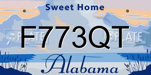 F773QT Alabama License Plate