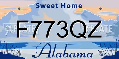 F773QZ Alabama License Plate