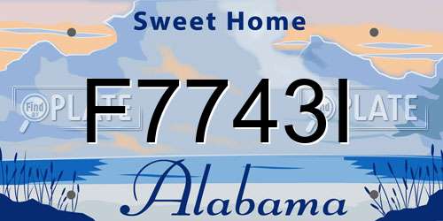 F7743I Alabama License Plate