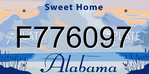 F776097 Alabama License Plate