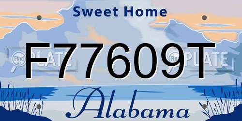 F77609T Alabama License Plate