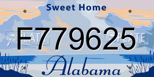 F779625 Alabama License Plate