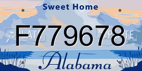 F779678 Alabama License Plate