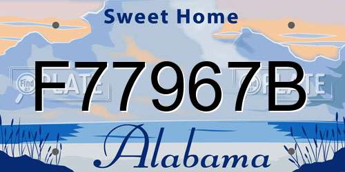 F77967B Alabama License Plate