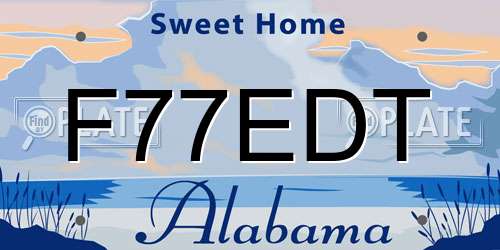 F77EDT Alabama License Plate