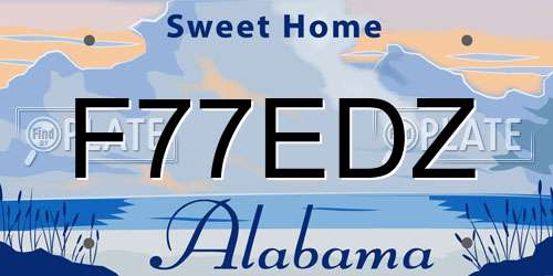 F77EDZ Alabama License Plate