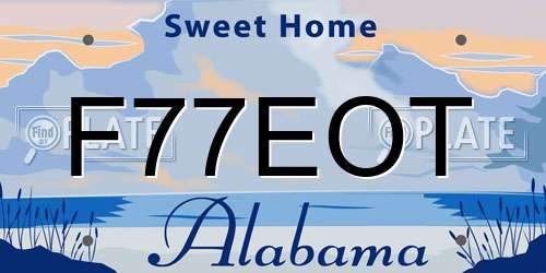 F77EOT Alabama License Plate