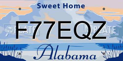 F77EQZ Alabama License Plate