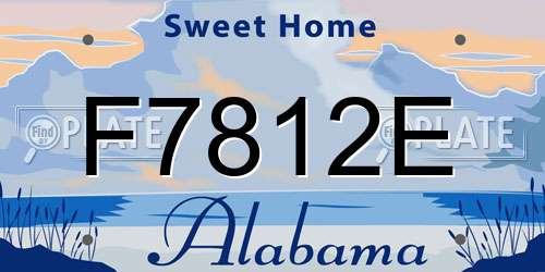 F7812E Alabama License Plate