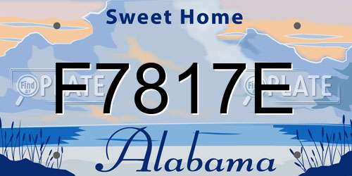 F7817E Alabama License Plate