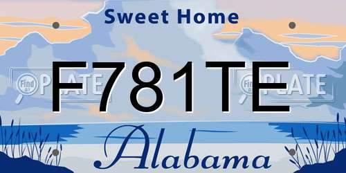 F781TE Alabama License Plate