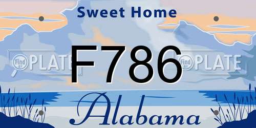 F786 Alabama License Plate
