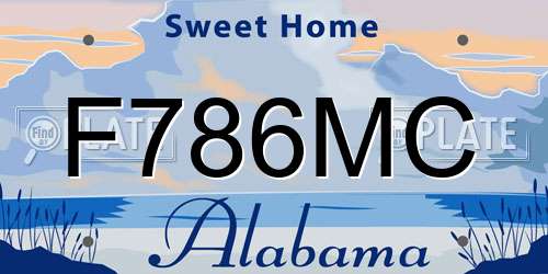 F786MC Alabama License Plate