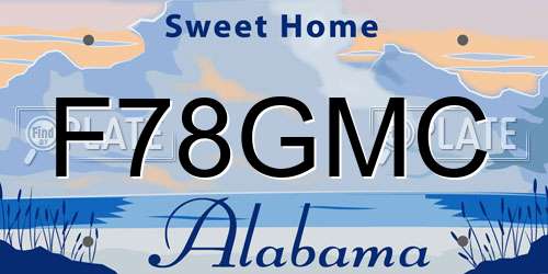 F78GMC Alabama License Plate