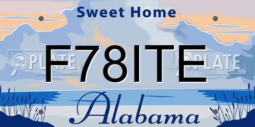 F78ITE Alabama License Plate