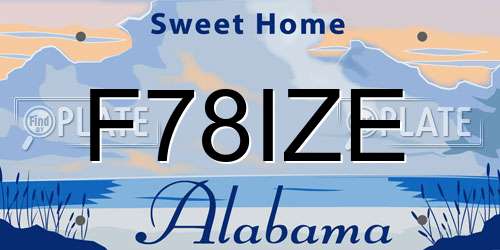F78IZE Alabama License Plate