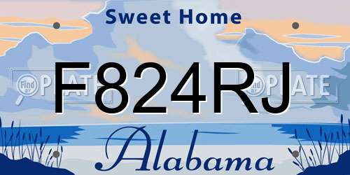F824RJ Alabama License Plate