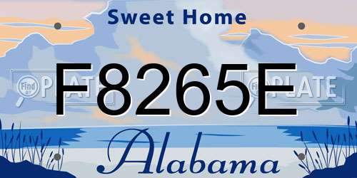 F8265E Alabama License Plate