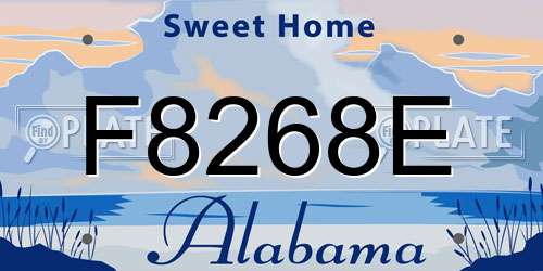 F8268E Alabama License Plate