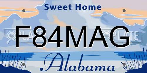 F84MAG Alabama License Plate