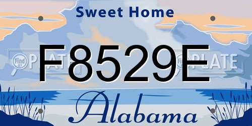 F8529E Alabama License Plate