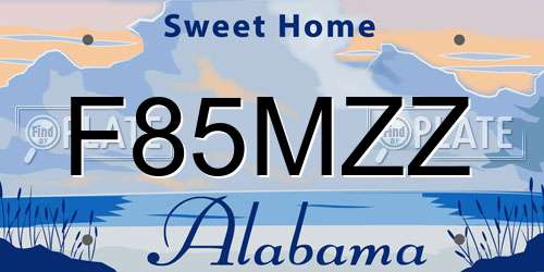 F85MZZ Alabama License Plate