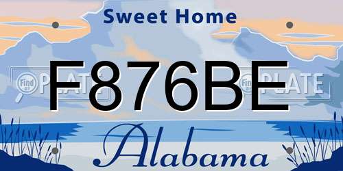F876BE Alabama License Plate