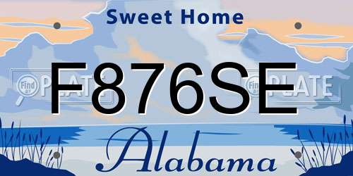 F876SE Alabama License Plate