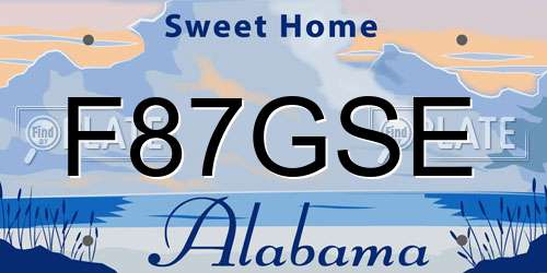F87GSE Alabama License Plate