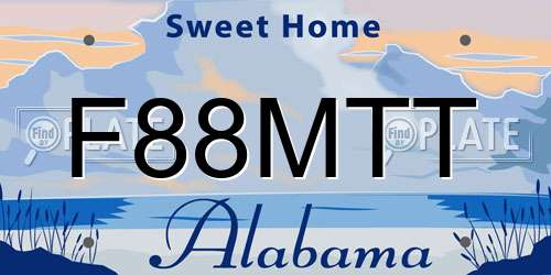 F88MTT Alabama License Plate