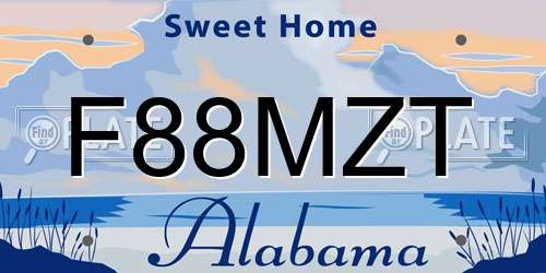 F88MZT Alabama License Plate