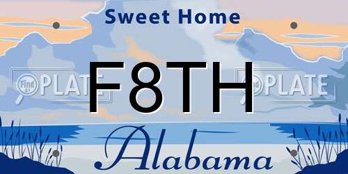 F8TH Alabama License Plate