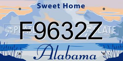 F9632Z Alabama License Plate