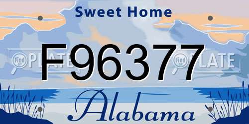 F96377 Alabama License Plate
