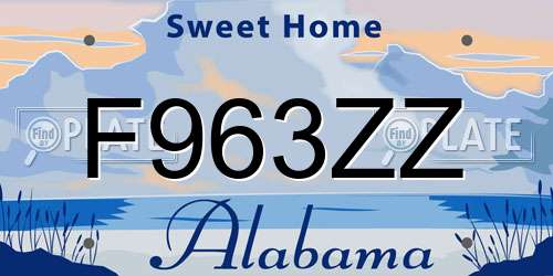 F963ZZ Alabama License Plate