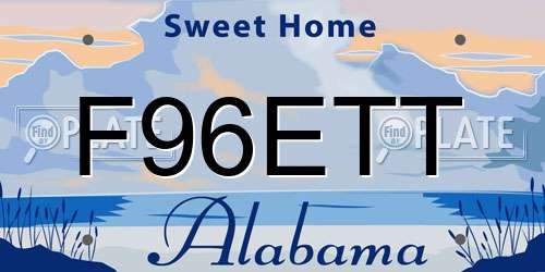 F96ETT Alabama License Plate