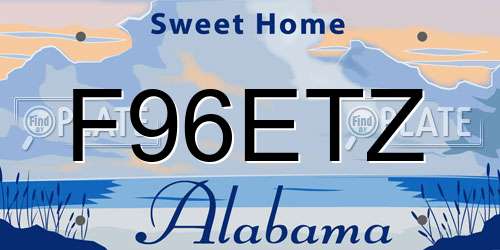 F96ETZ Alabama License Plate