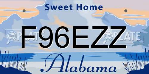F96EZZ Alabama License Plate