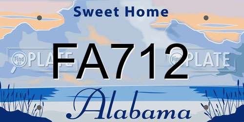 FA712 Alabama License Plate