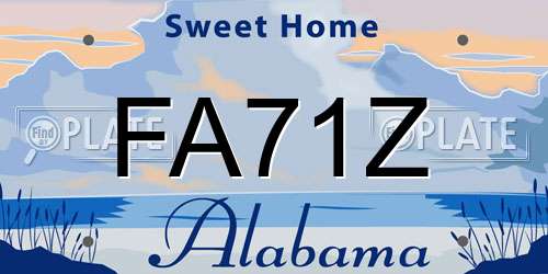 FA71Z Alabama License Plate